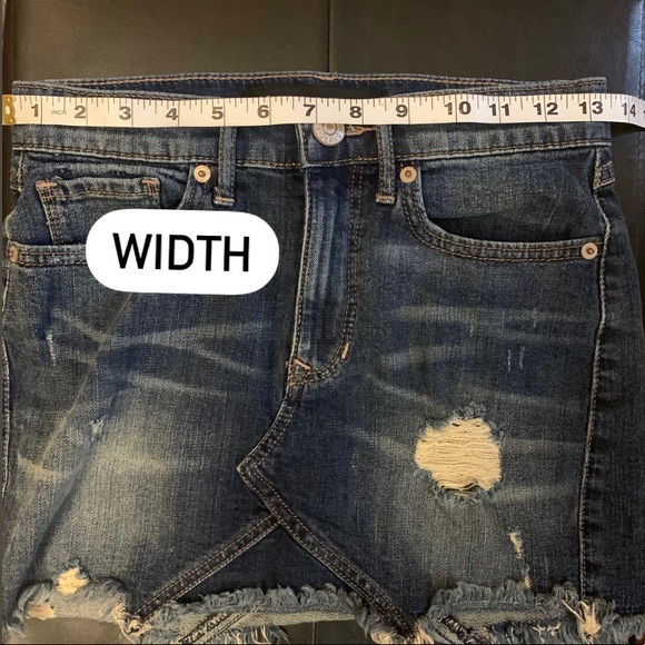 EXPRESS Blue Denim Distressed Skirt - Picture 6 of 6